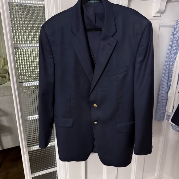 Ralph Lauren Men's 44R Navy Blue Gold Buttons Wool Blazer Sport Coat Suit Jacket - Picture 10 of 11